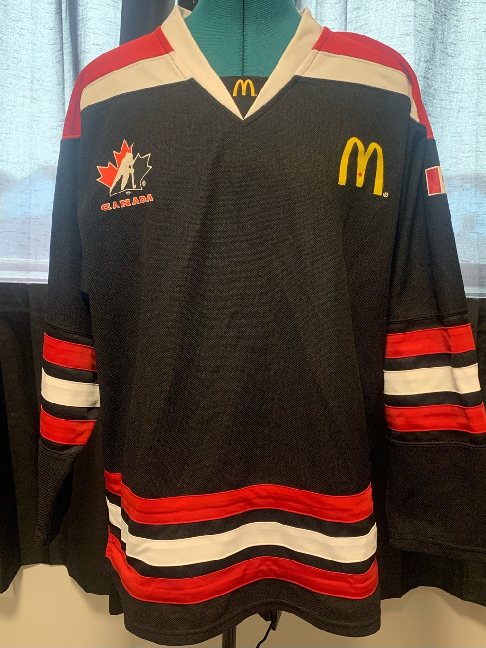 Team Canada & McDonald's Black, Red & White V-Neck Hockey Pullover Sweater